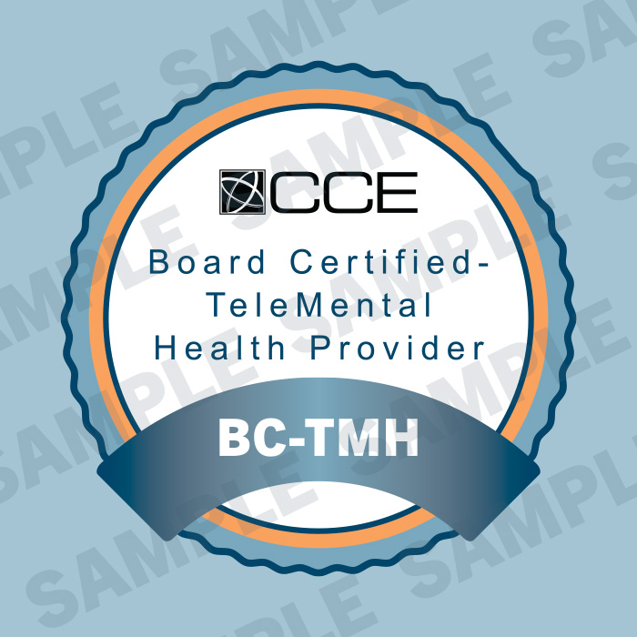 Board Certified TeleMental Health Provider (BC-TMH) - CCE Digital Badge Example